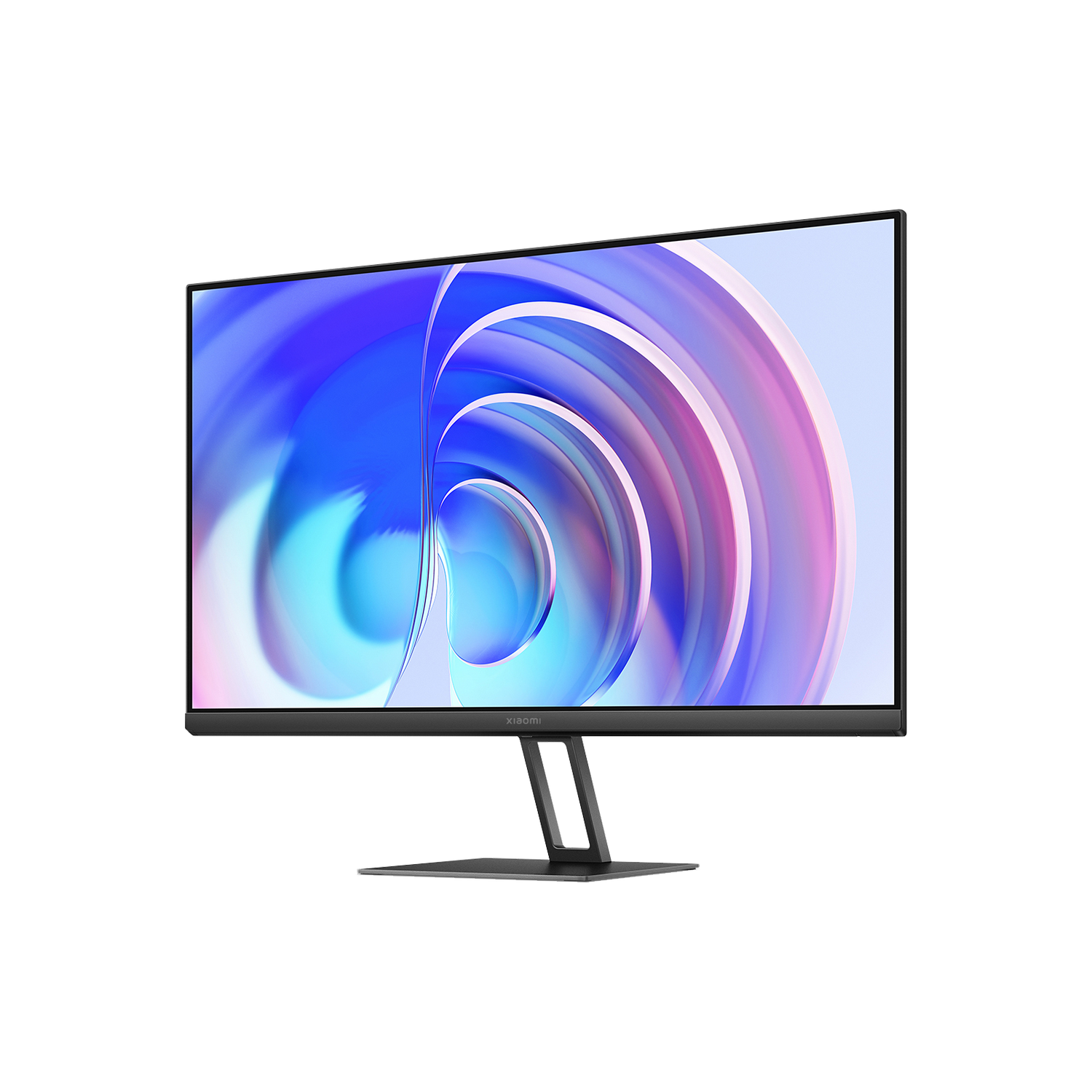 Un monitor de computadora con un fondo abstracto y colorido.