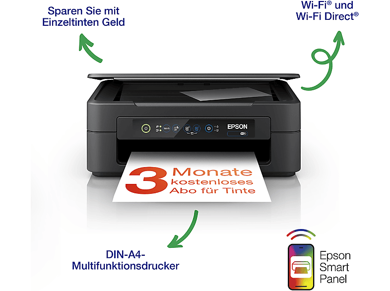 EPSON Expression Home XP-2205, 3in1 Multifunktionstintenstrahldrucker, DIN A4, Einzelpatronen, W-LAN; Multifunktionsdrucker — Foto 2 von 5