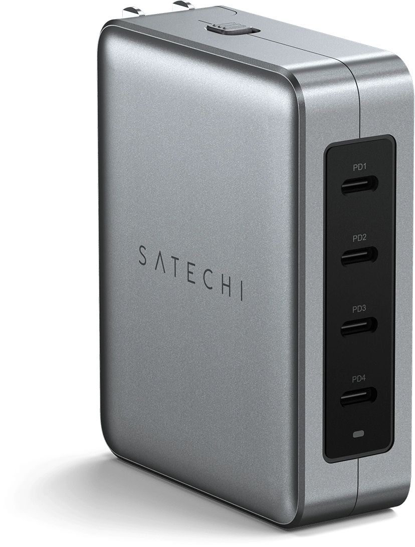 SATECHI 4 portos USB Type-C GaN utazó töltő, maximum 145W, asztroszürke (ST-W145GTM)