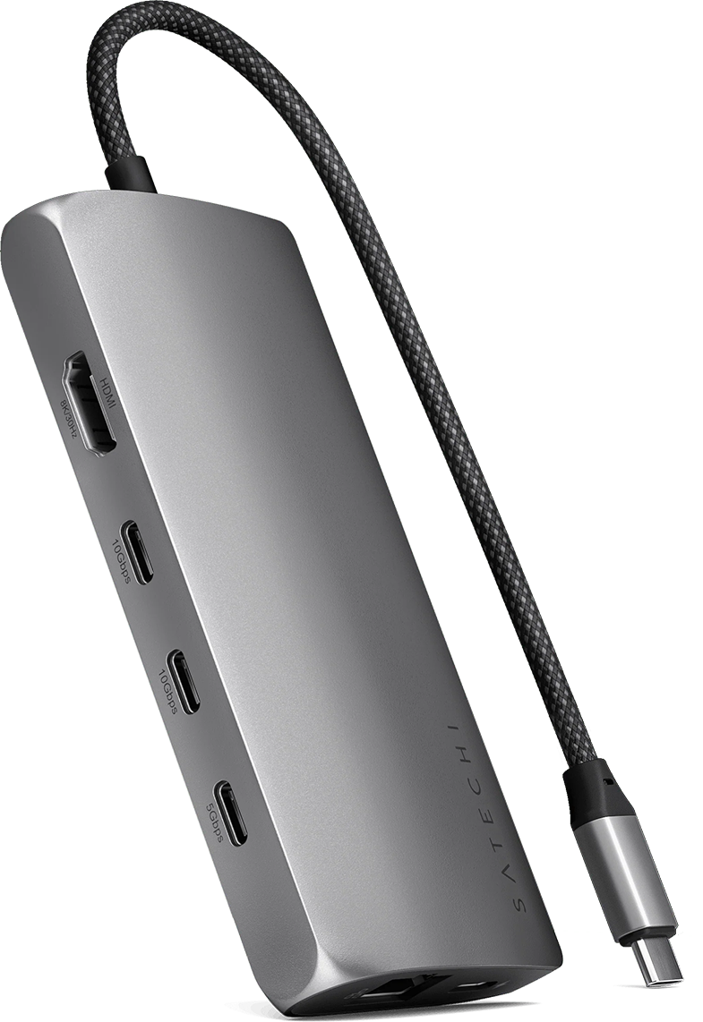 SATECHI USB Type-C multiport adapter V3, 5x USB-C, 8K HDMI2.1, Gigabit LAN, asztroszürke (ST-P8KEM)