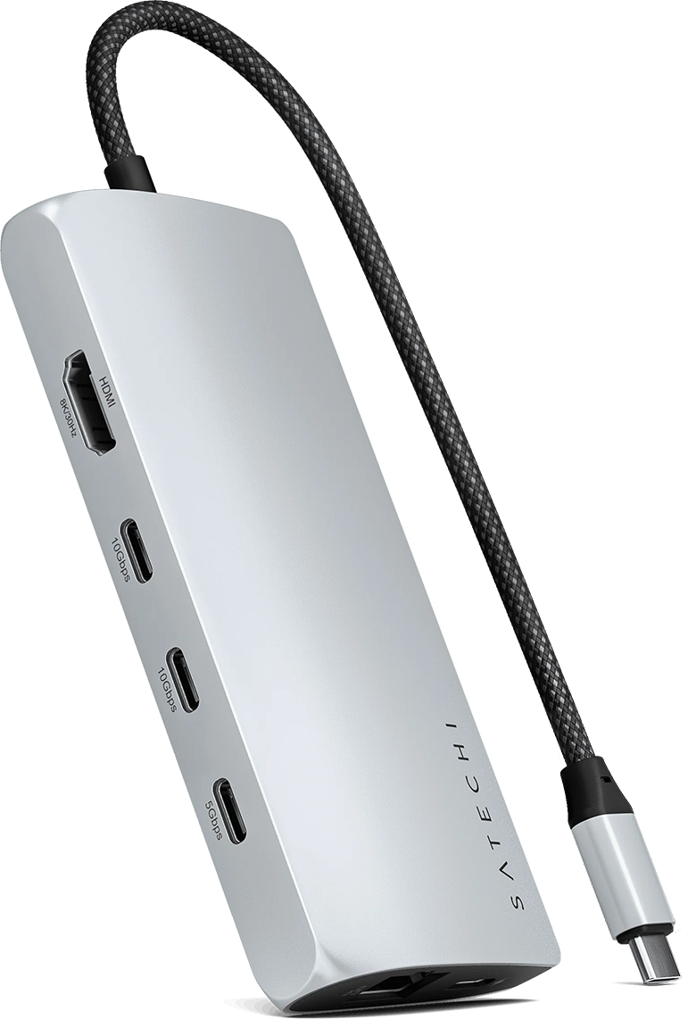 SATECHI USB Type-C multiport adapter V3, 5x USB-C, 8K HDMI2.1, Gigabit LAN, ezüst (ST-P8KES)