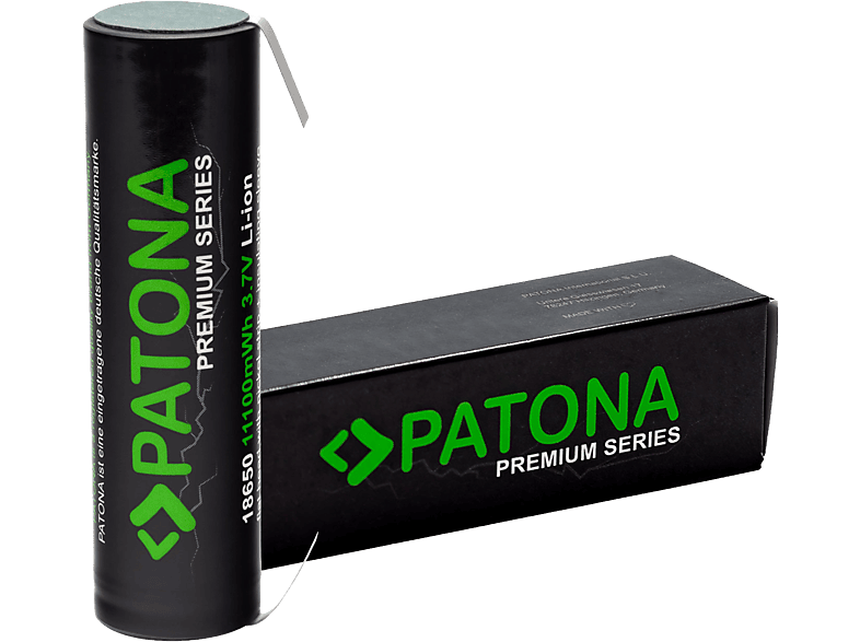 PATONA Premium 18650 3.7 V 3000 mAh mAh, V, Li-Ion Spezialakku mit Nickelband und Isolierhülle,