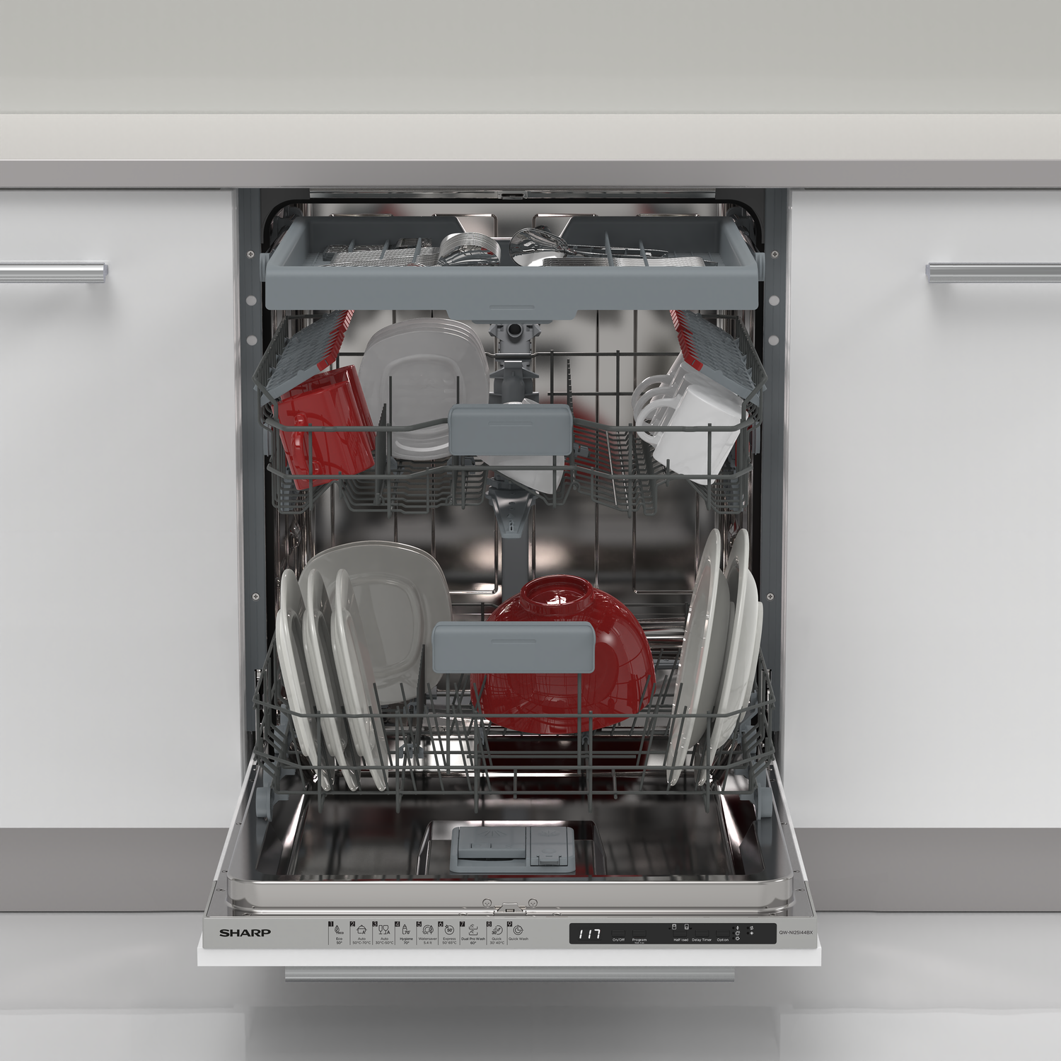 Sharp Qwni25i44bxeu Inbouwvaatwasser - Volledig GeÉ¯ntegreerd 14 Couverts 44 Db(a)