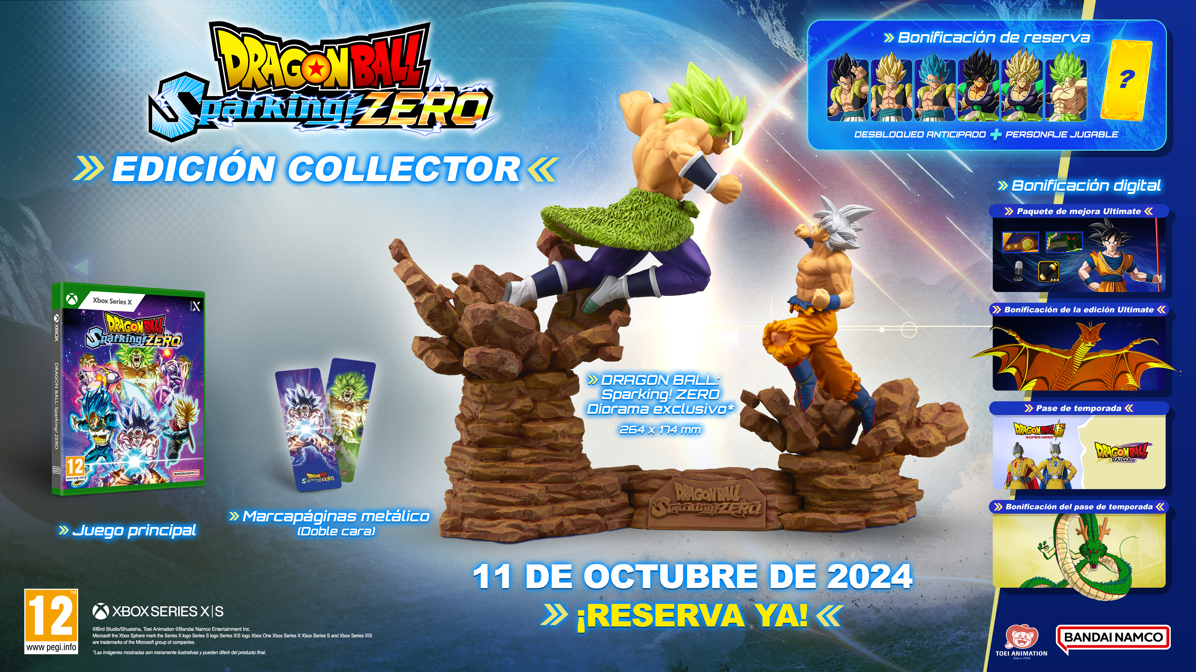 Portada del juego Dragon Ball Z con figuras de Goku y Broly. El juego es para Xbox Series X/S.