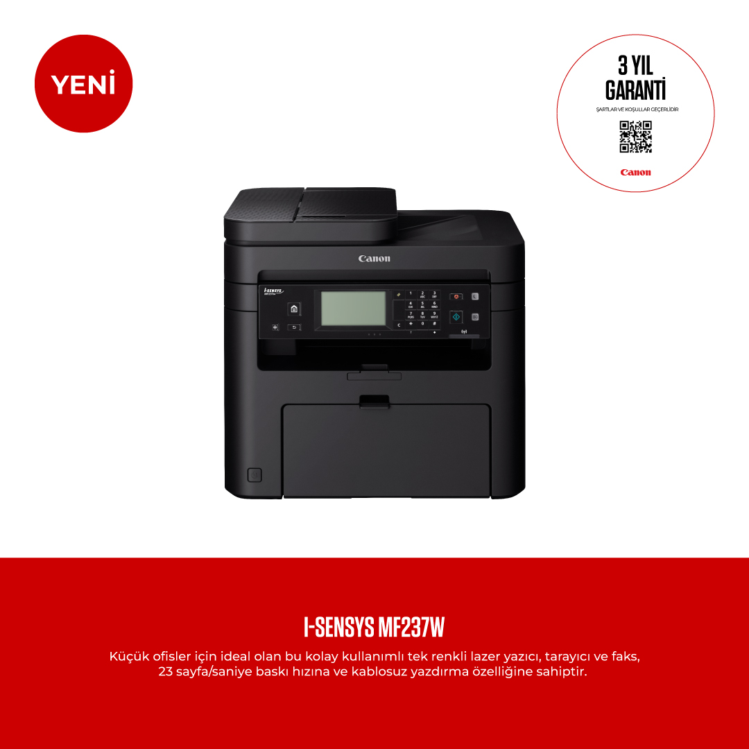 CANON Isensys MF237W Bundle + 2x CRG 737 Lazer Yazıcı