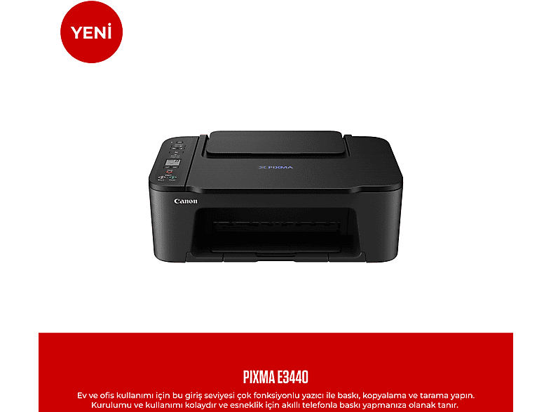 CANON Pixma E3440 Mürekkep Püskürtmeli Yazıcı Siyah_2