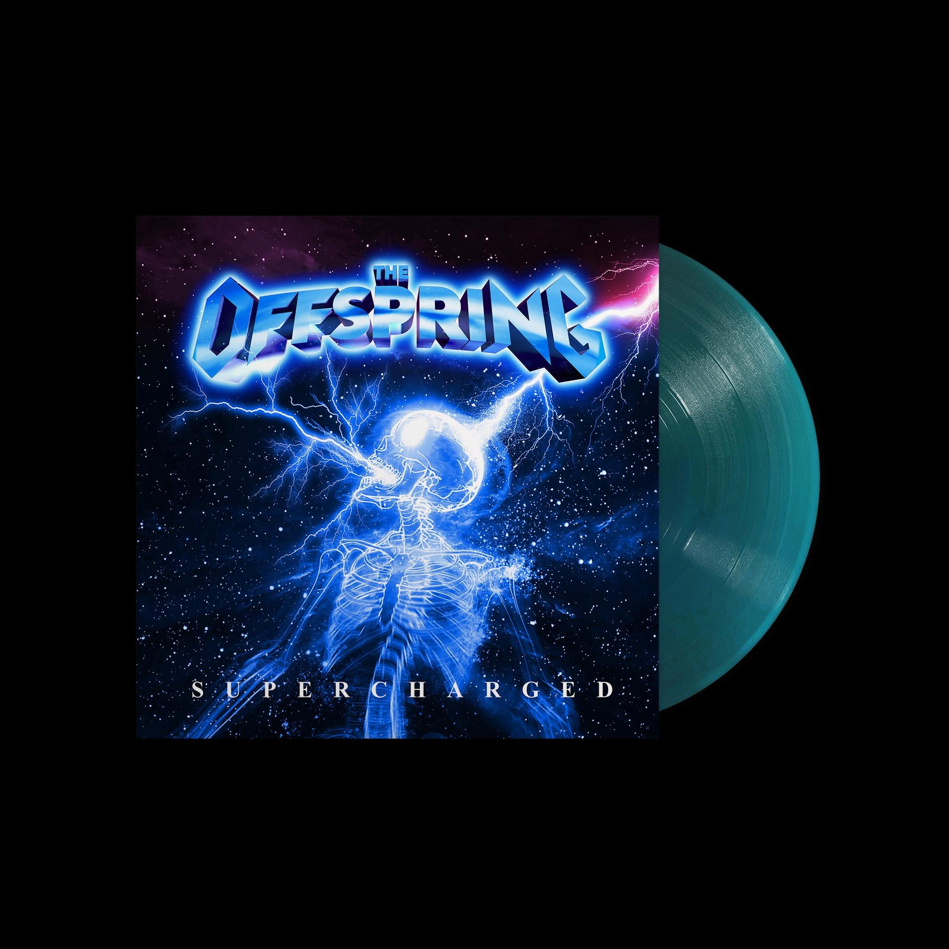 The Offspring-Albumcover, blaue Vinyl-Schallplatte und schwarzer Hintergrund.