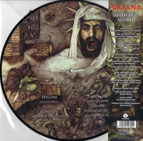 Triana Albumcover, ein Mann mit Bart in weißer Kleidung.