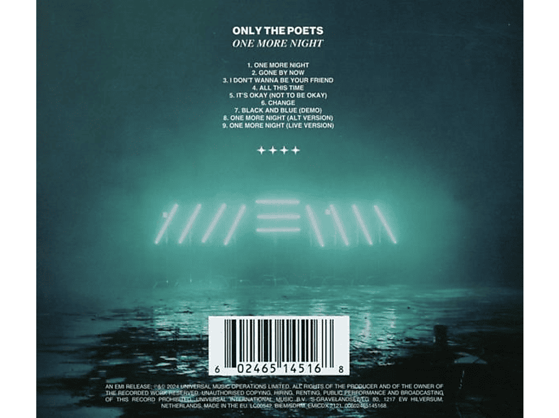 Only The Poets - One More Night [CD] — Foto 2 von 2