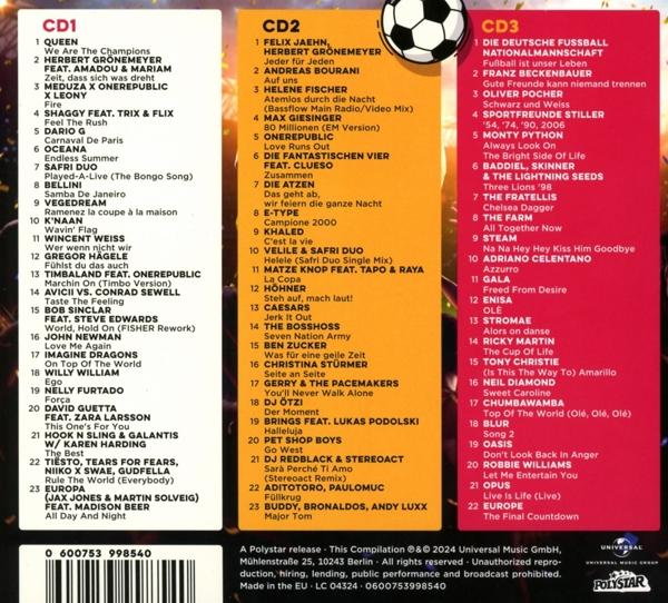 Eine Liste von Songs auf CDs. Die Liste ist in CD1, CD2 und CD3 mit verschiedenen Künstlern und Songtiteln unterteilt.