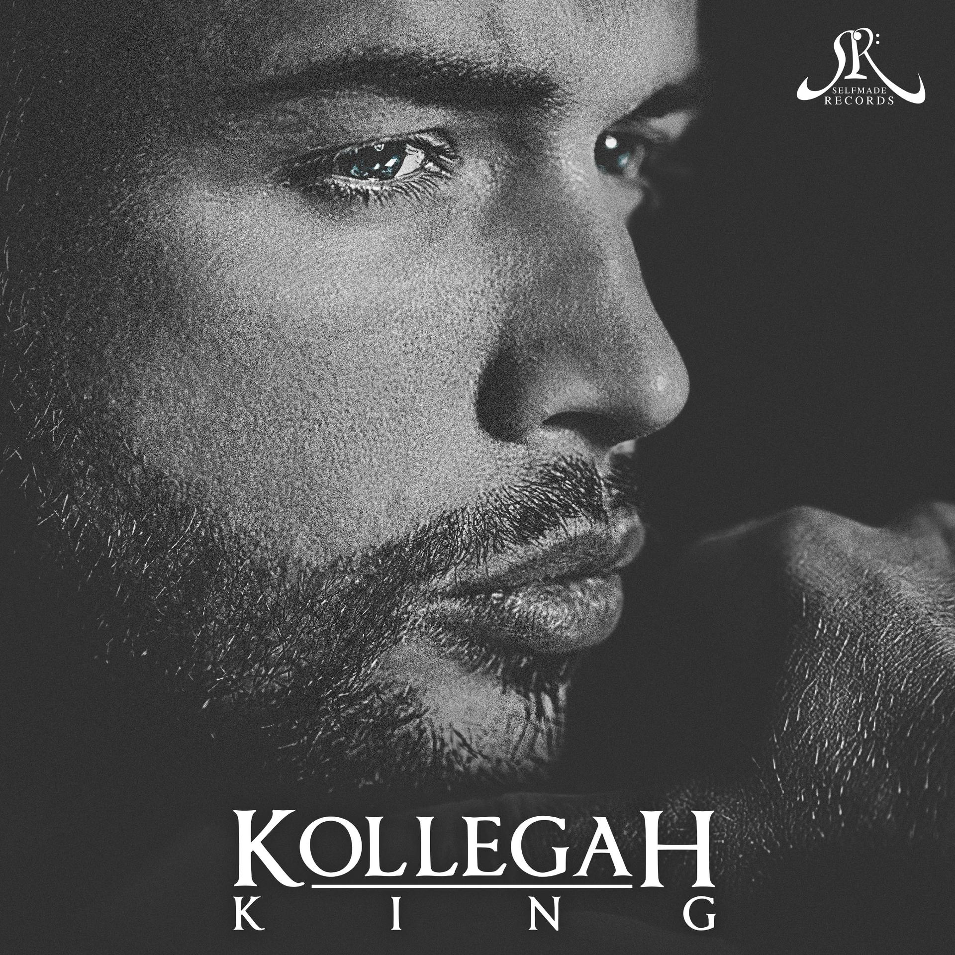 Schwarz-weiß Albumcover mit Männergesicht und dem Wort KOLLEGAH.