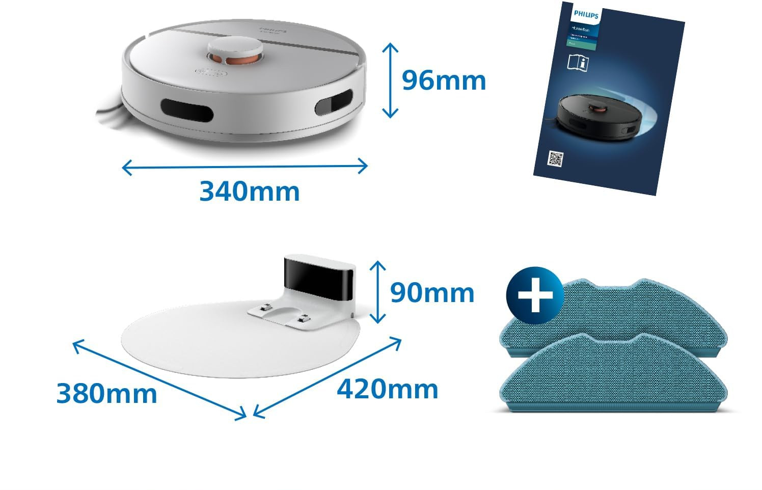 Robot odkurzająco-mopujący PHILIPS XU3000/02 AQUA 3000 Biały