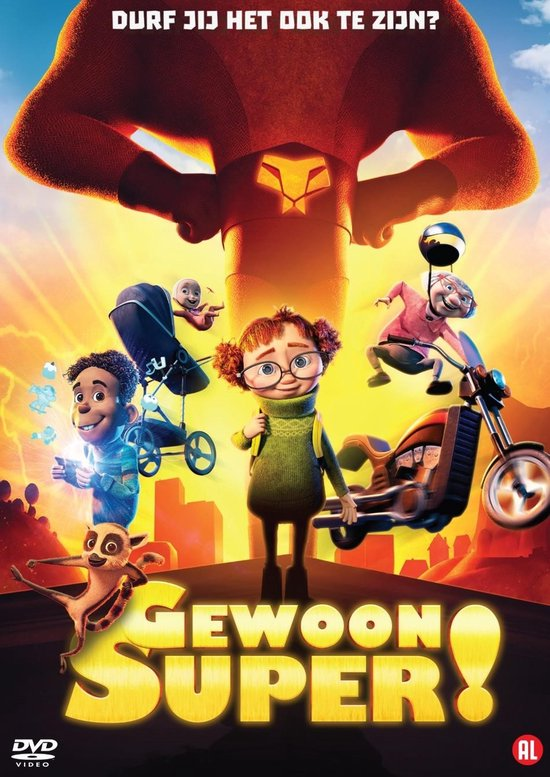 Affiche de film avec des personnages de dessins animés et un titre en néerlandais.