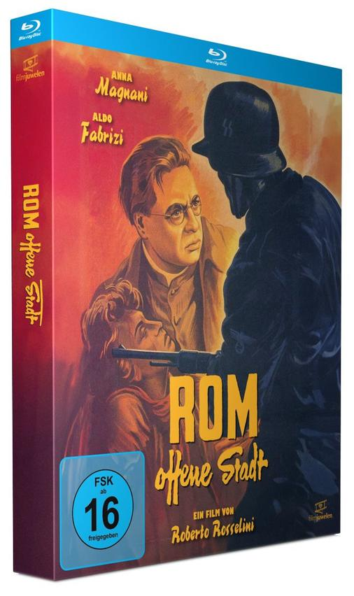 Blu-ray-Hülle: Filmplakat mit Schauspielern, Mann mit Helm, und Frau.