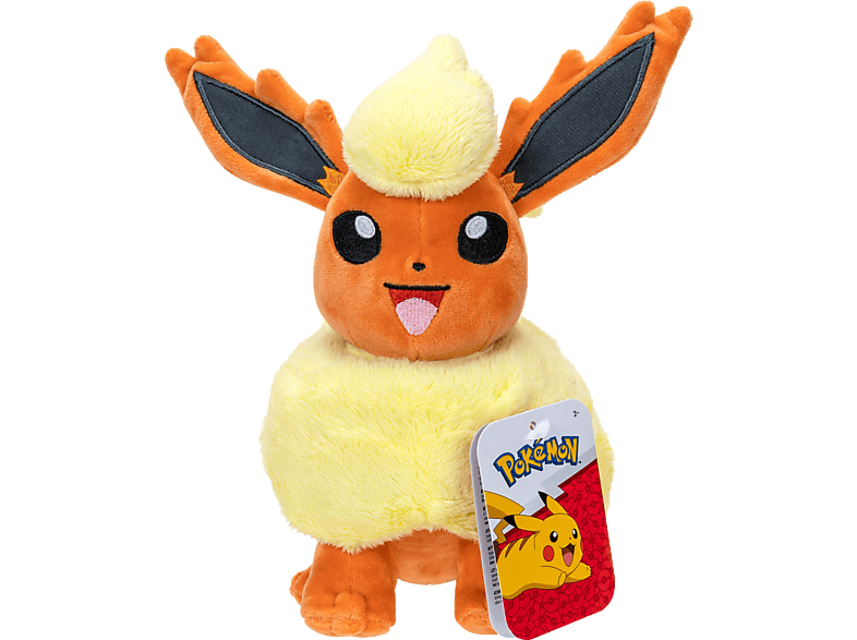 JAZWARES Pokémon - Flamara - Plüsch 20 cm Merchandise Polyesterfasern, Polyurethanschaumstoff