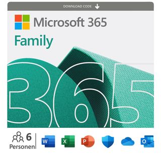 Microsoft 365 Family, 12 Monate für 1-6 Nutzer (je 5 Geräte), 6 TB Cloudspeicher, Download Code - [Multiplattform]