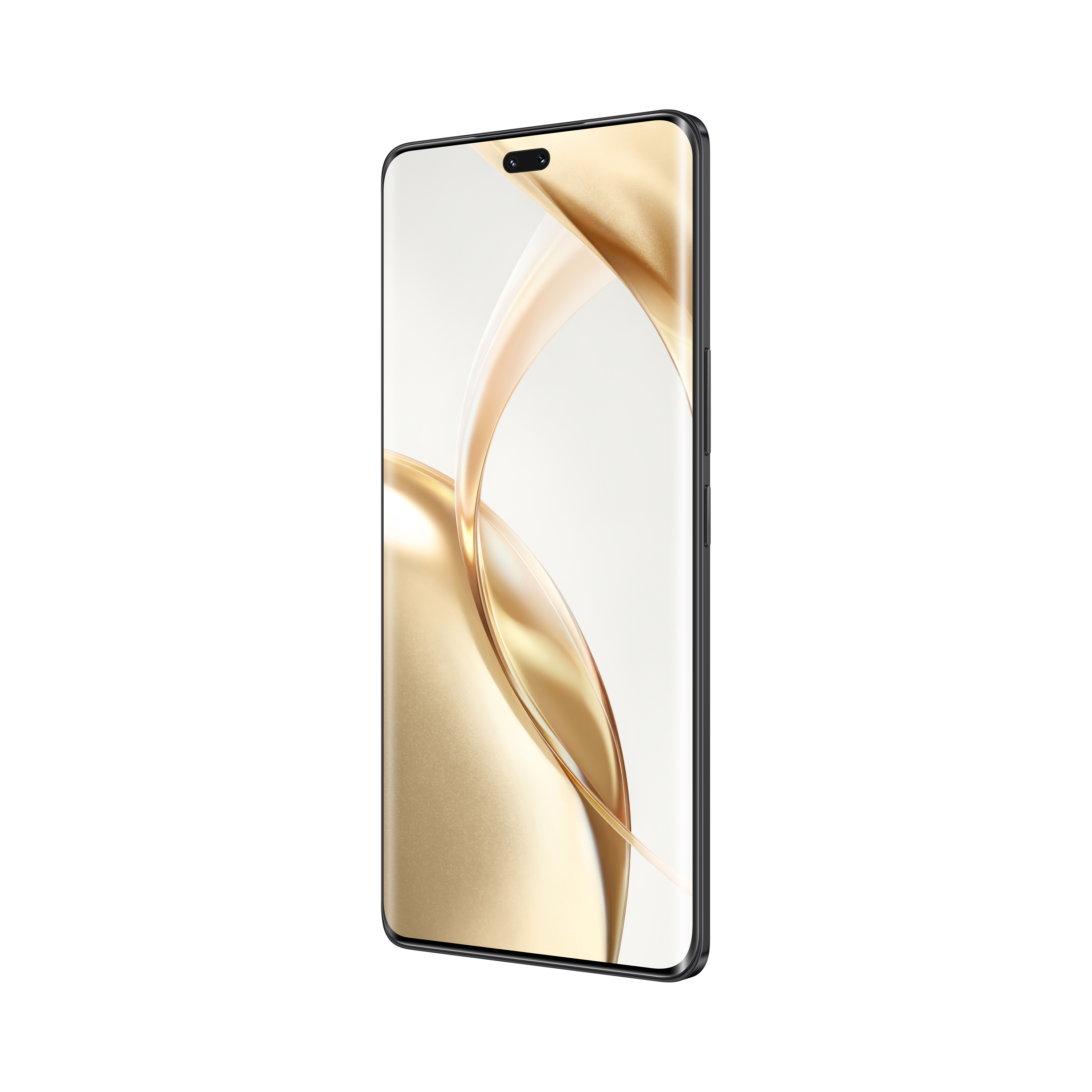 Ein elegantes Smartphone mit goldfarbener Rückseite und einem Bildschirm, der ein goldenes Design zeigt.