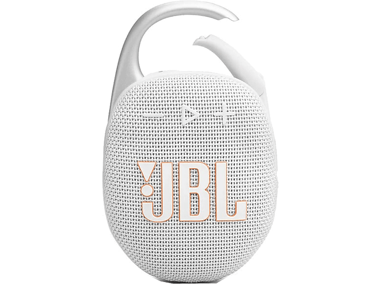 Altavoz inalámbrico – JBL Clip 5, 7 W, Bluetooth, 12 h Autonomía, Resistente al Agua IP67, Auracast, Blanco