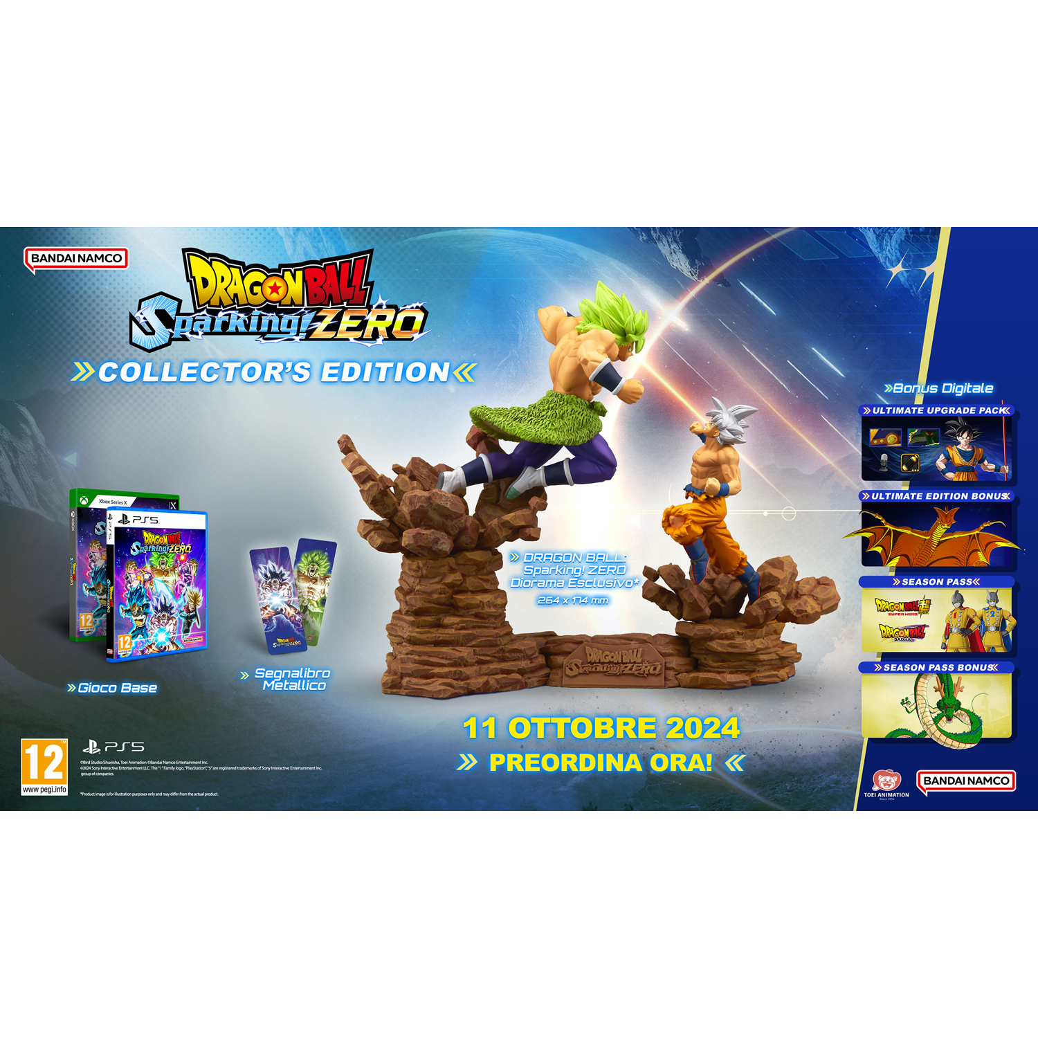 Scatola del gioco Dragon Ball Z Collector's Edition con figure su base rocciosa.