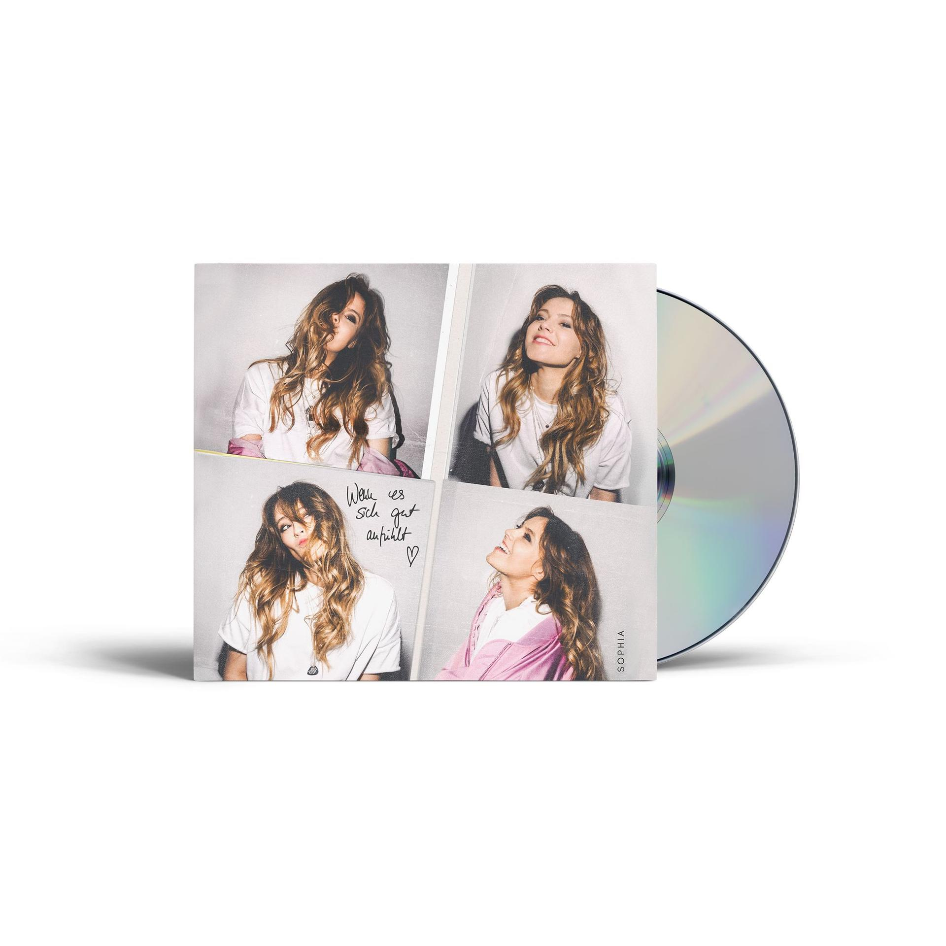 CD-Cover mit vier Fotos einer Frau, rechts die CD. Text: 'Wenn sie gut aussieht'.