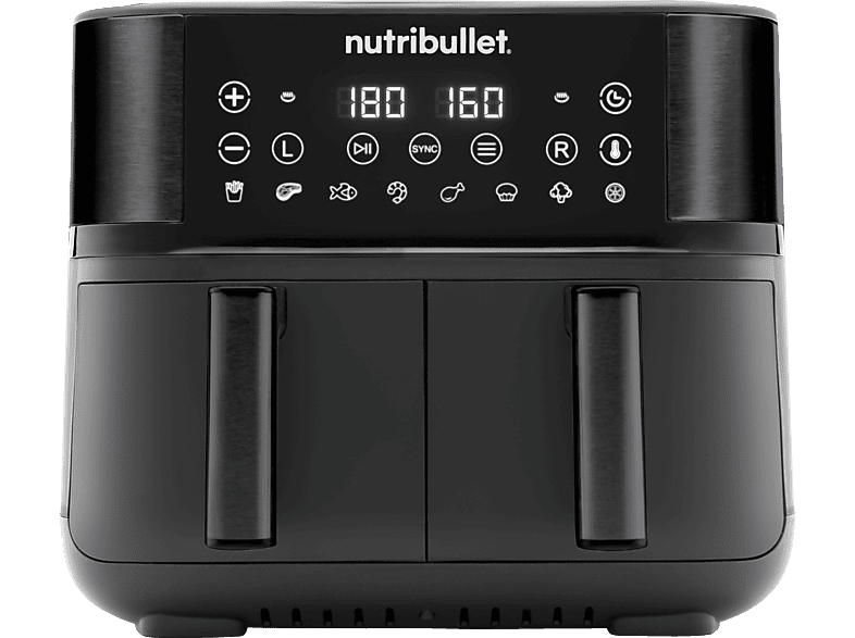NUTRIBULLET Twin Drawer Air Fryer NBAF081B Heißluftfritteuse 2850 Watt Schwarz