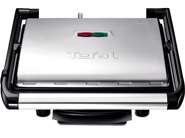 Grill - Tefal Inicio GC241D, Potencia 2000W, Recubrimiento antiadherente,Parrilla multifunción, Bandeja de goteo extraíble, Plata