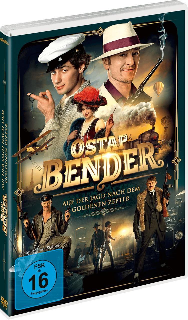 DVD-Cover eines Films mit Schauspielern und einer Illustration einer alten Stadt mit Flugzeugen.