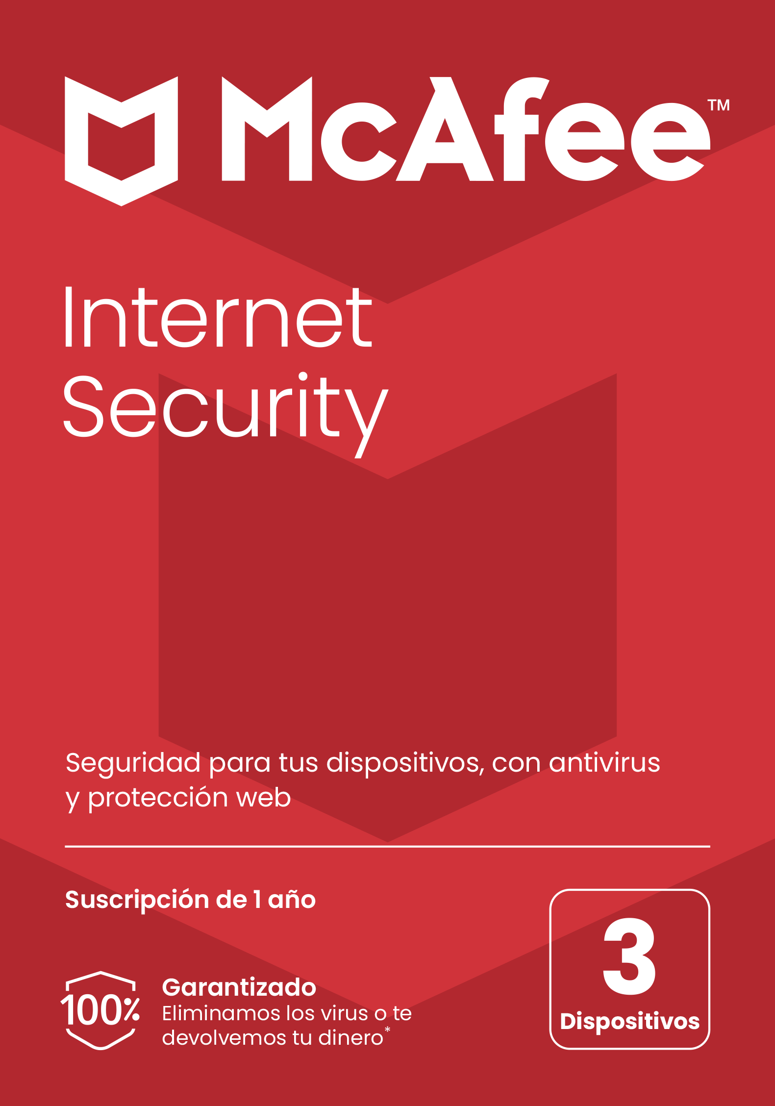 Antivirus - McAfee® Internet Security, Suscripción 1 año, 3 dispositivos (Formato Físico)