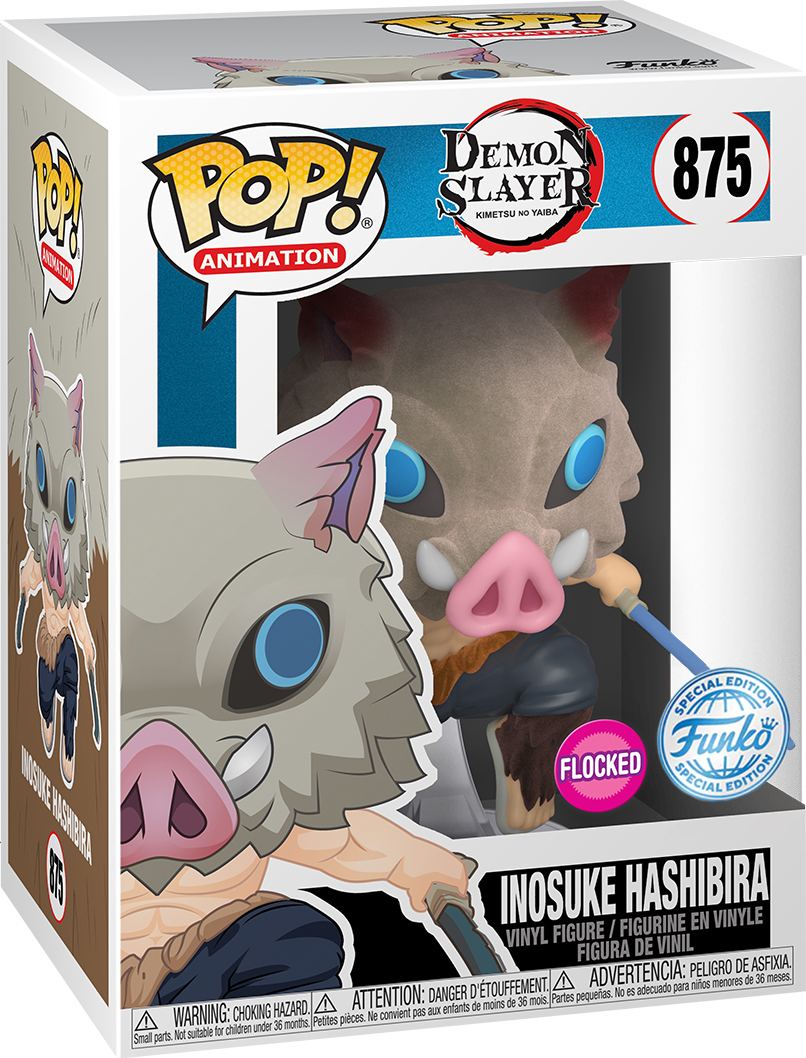 Scatola della figura Funko Pop, con un personaggio anime con la testa di cinghiale.
