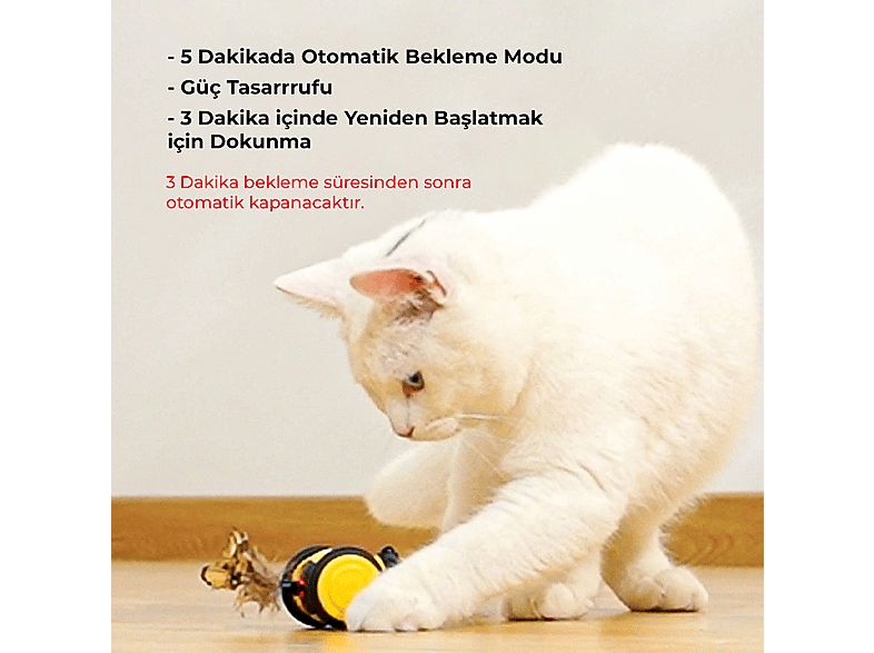 NEUTRON Hareketli Kedi Oyuncağı Sarı_3