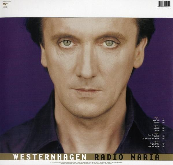 Albumcover mit Männergesicht, betitelt "Radio Maria" von Westernhagen.
