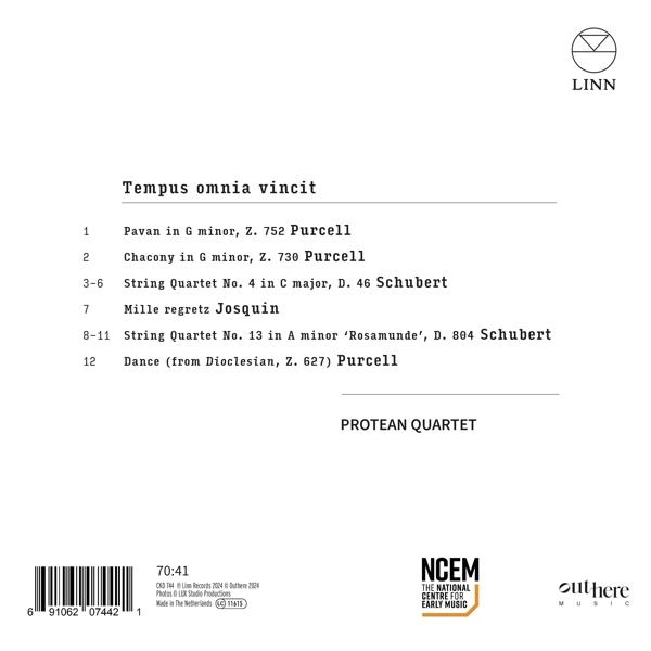 Rückseite eines Musik-CD-Covers mit einer Liste der Musiktitel.