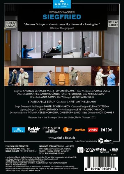 DVD-Cover für Wagners Siegfried mit Szenen und Besetzungsliste.