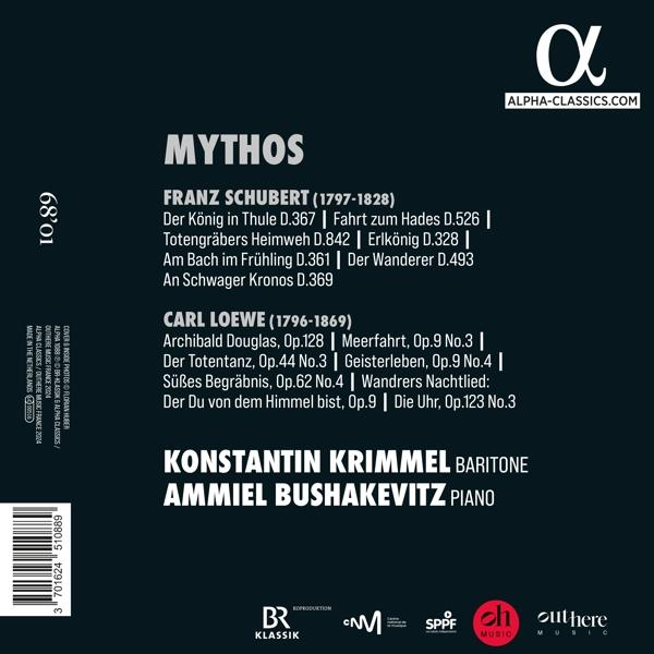 CD-Cover mit Titel 'MYTHOS', Komponisten, Werken und Künstlernamen.