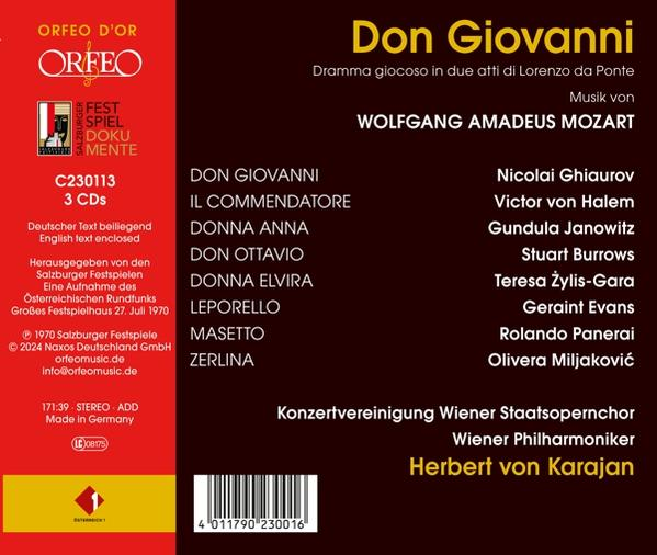 CD-Cover für die Oper Don Giovanni von Mozart. Text auf Deutsch und Italienisch.
