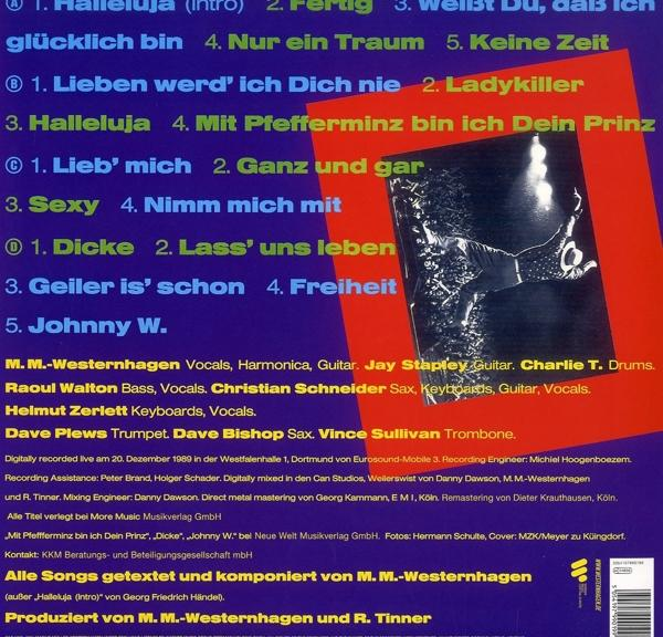 Notenblatt mit Text und Credits für einen Song von M.M. Westernhagen.