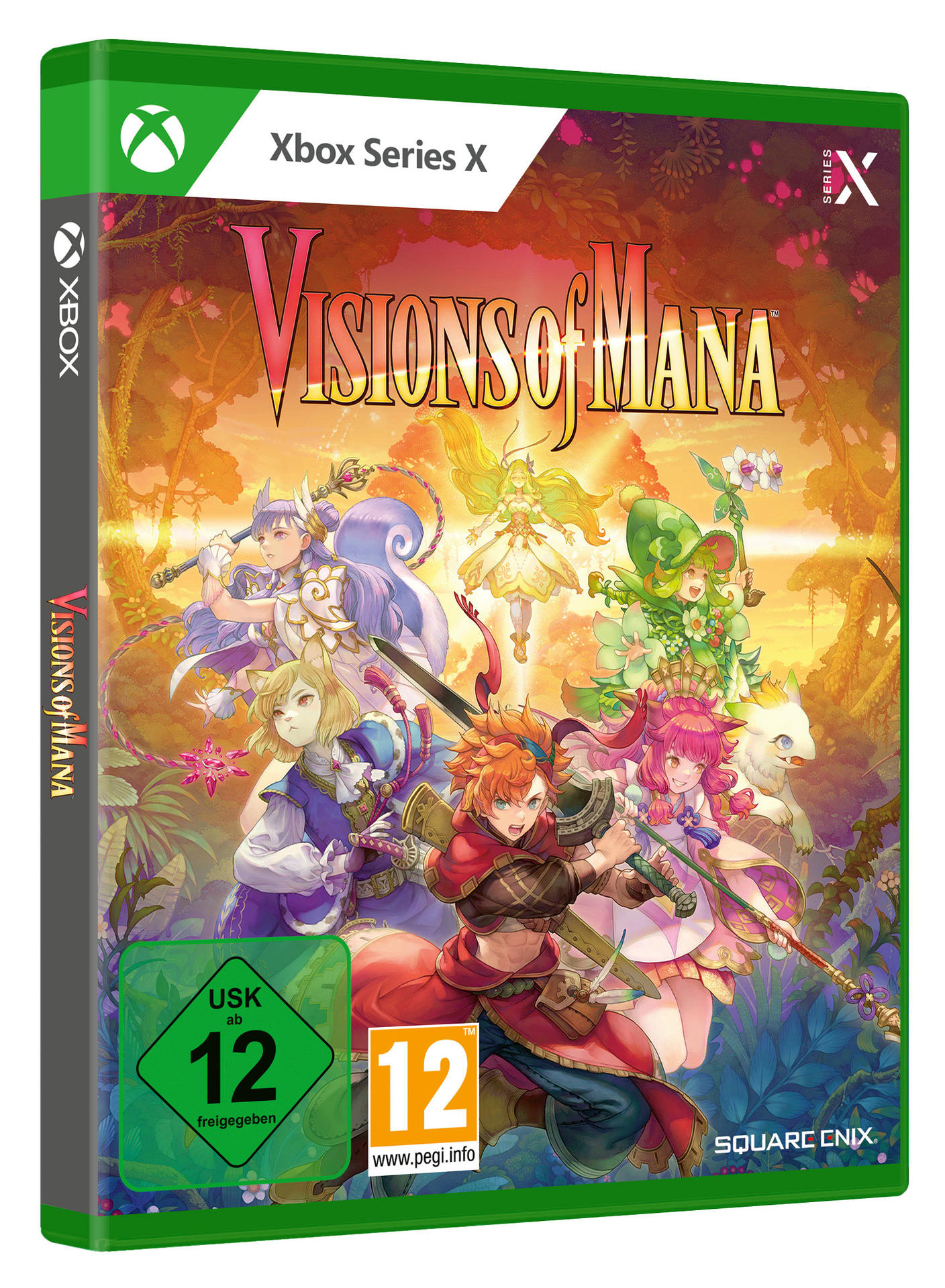 Spielbox für 'Visions of Mana' mit Anime-Charakteren und Xbox Series X-Logo.
