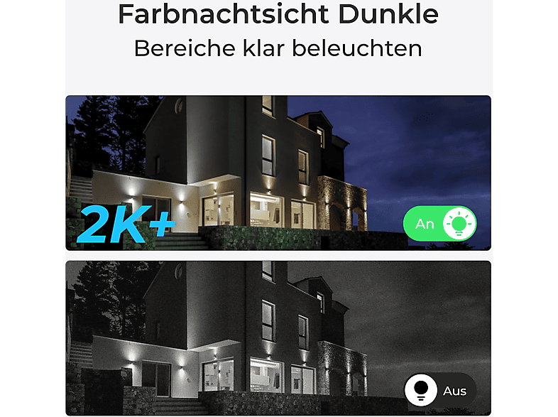 Reolink Argus Series B330, Überwachungskamera (Anzahl Kameras: 1, für Innen + Außen, Nachtsichtfunktion, Netz-/Akkubetrieb, 2K UltraWide QHD, Weiß/Schwarz) — Foto 3 von 5