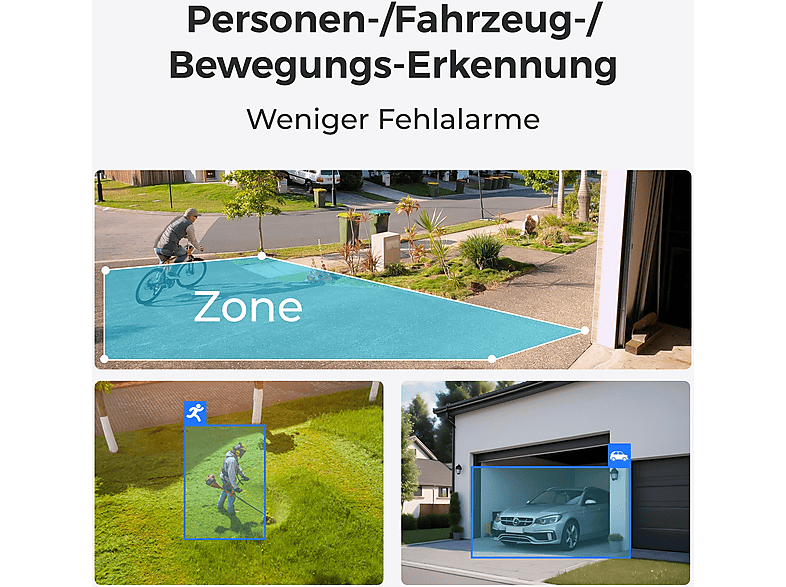 Reolink Argus Series B330, Überwachungskamera (Anzahl Kameras: 1, für Innen + Außen, Nachtsichtfunktion, Netz-/Akkubetrieb, 2K UltraWide QHD, Weiß/Schwarz) — Foto 4 von 5