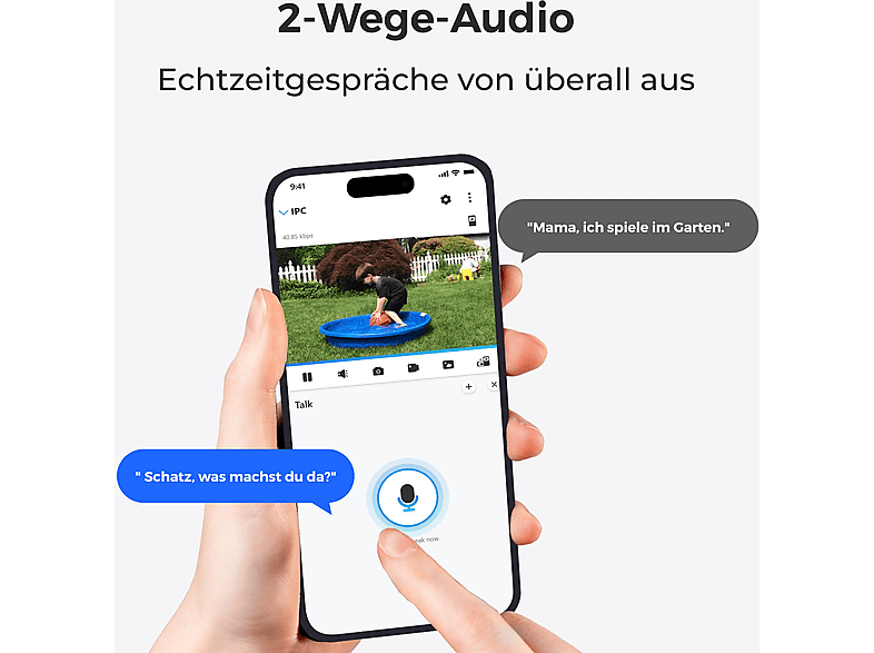 Reolink Argus Series B330, Überwachungskamera (Anzahl Kameras: 1, für Innen + Außen, Nachtsichtfunktion, Netz-/Akkubetrieb, 2K UltraWide QHD, Weiß/Schwarz) — Foto 5 von 5