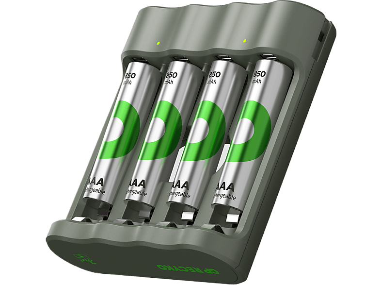 GP Batteries Batterijlader Usb B441 + 4 X Batterij Aaa 850 Mah Zwart (gpacsb441002)