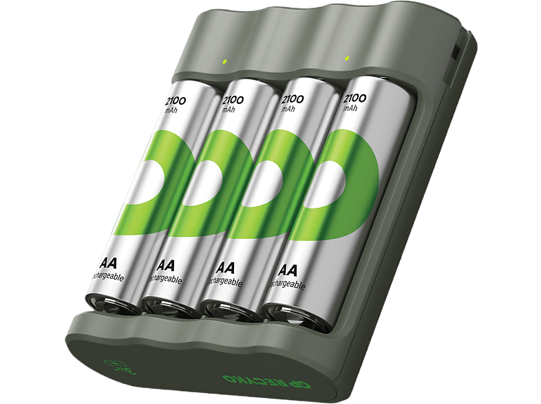 GP Batteries Batterijlader Usb B441 + 4 X Batterij Aa 2100 Mah Zwart (gpacsb441001)