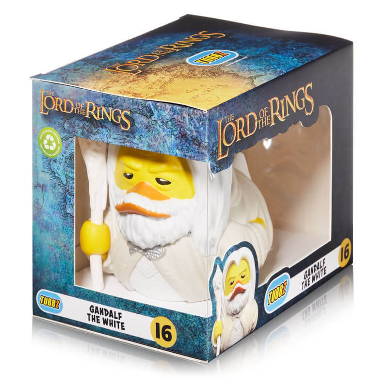 Tubbz figura Gandalf, a Fehér, egy Gyűrűk Ura dobozban.