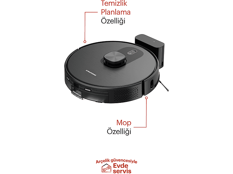 GRUNDIG VCR 6330 Moplu Haritalamalı Akıllı Robot Süpürge Siyah_5