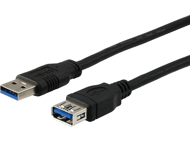 EQUIP USB-A 3.0 hosszabbító kábel, 5Gbps, 2 méter, fekete (128398)