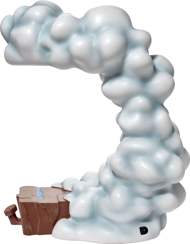 Une caméra blanche avec un objectif et une lumière bleue.