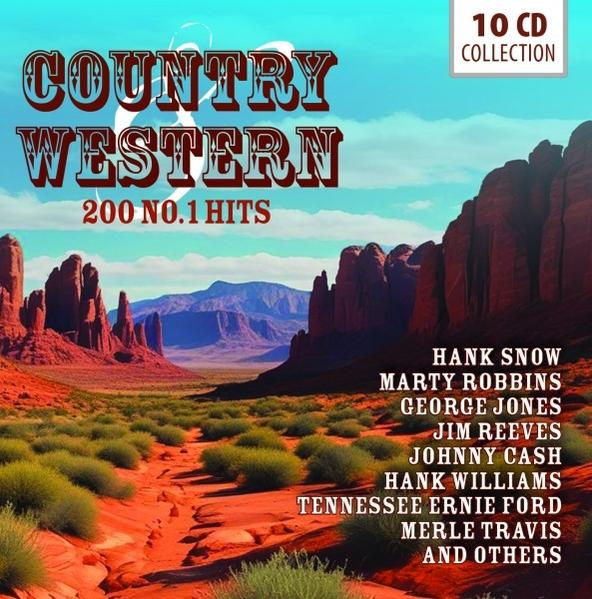 CD-Cover für 'Country Western' mit einer Wüstenlandschaft. Das Album enthält Songs verschiedener Künstler.