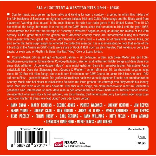 Text über Country- und Westernmusik mit einer CD mit Stempel und dem Text 'CD & DVD Printing House'.