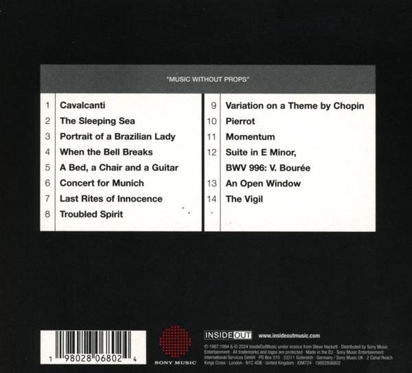 Rückseite einer CD mit Titelliste und Zitat. Weißer Hintergrund.