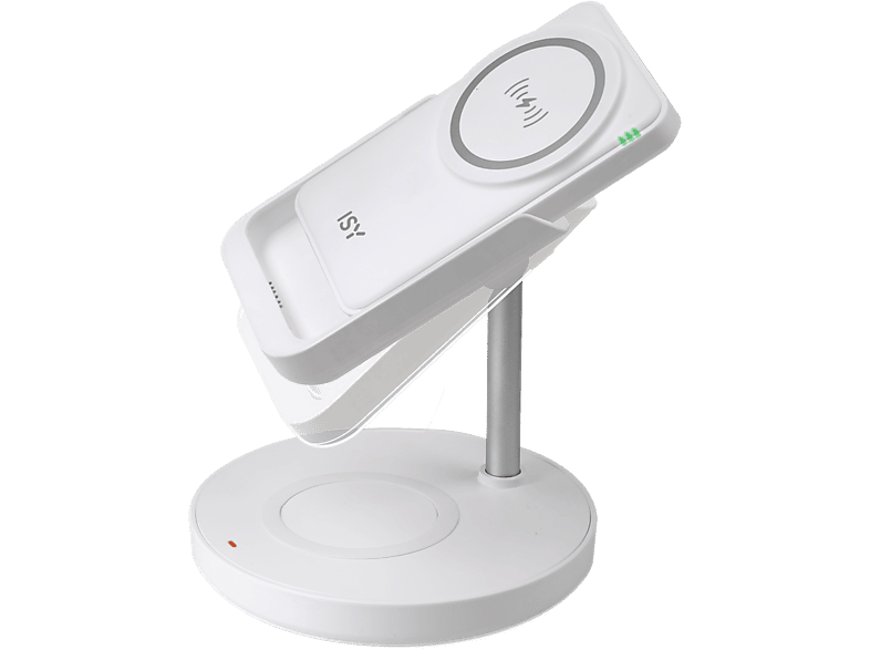 ISY IMC 5210 2-in-1 kabellose Ladestation Universal, Weiss